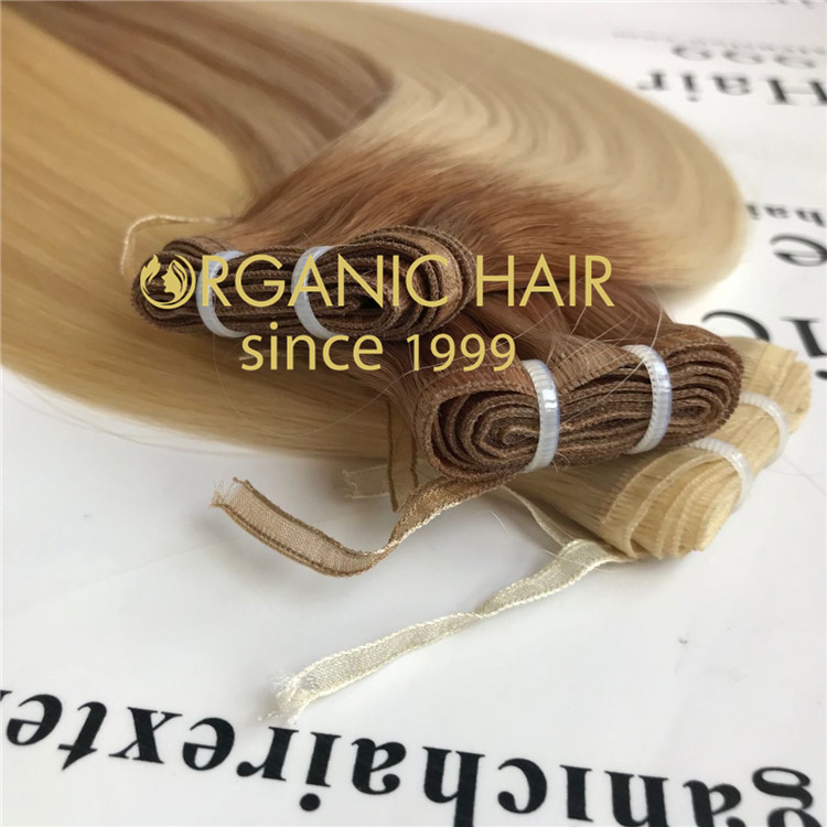 Top quality lace flat weft hair extensions C41